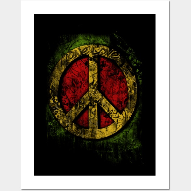 Rasta Graffiti Wall Art - One Love_ for darks Wall Art by MisfitInVisual